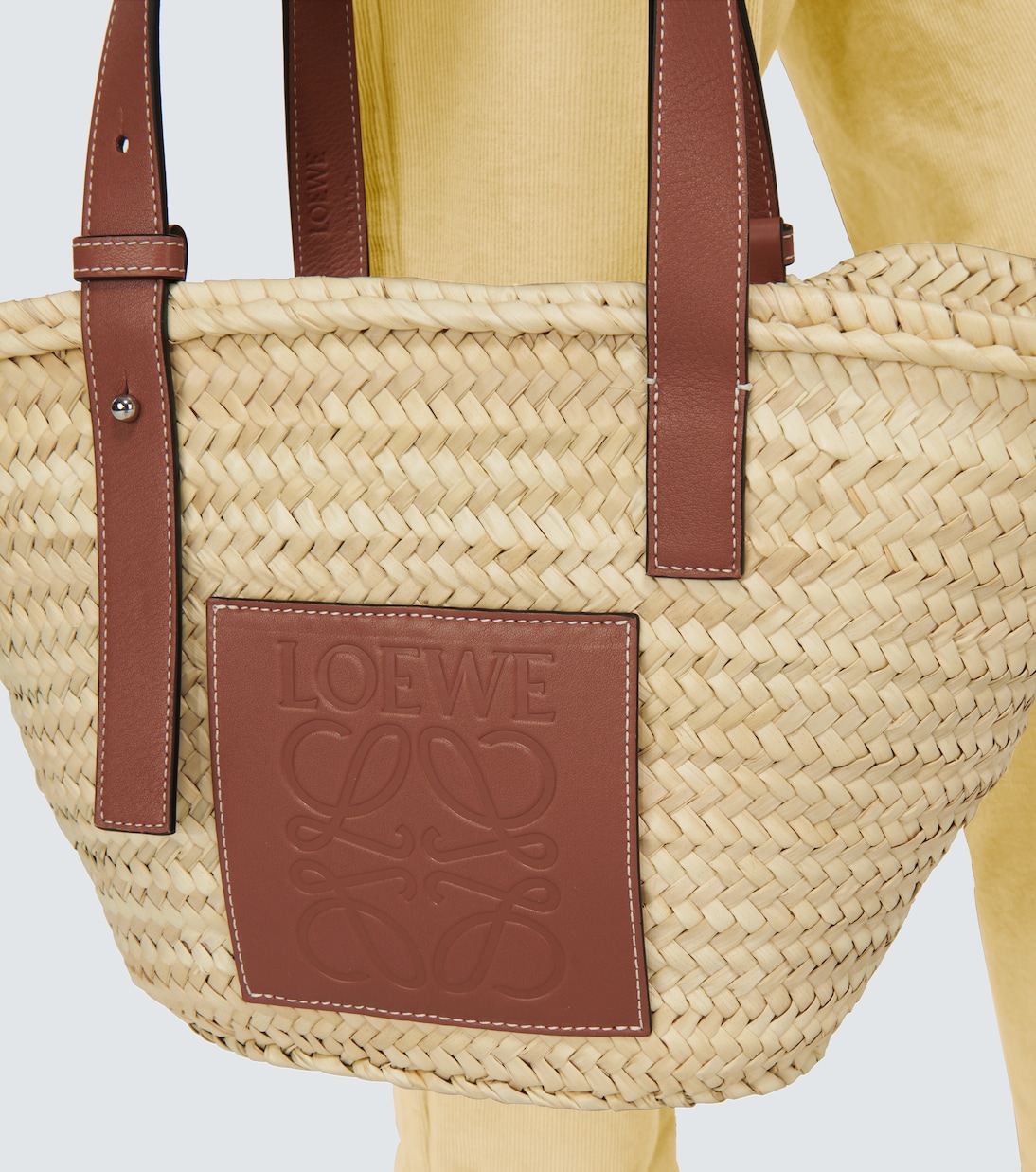 Borsa in paglia con pelle | Loewe