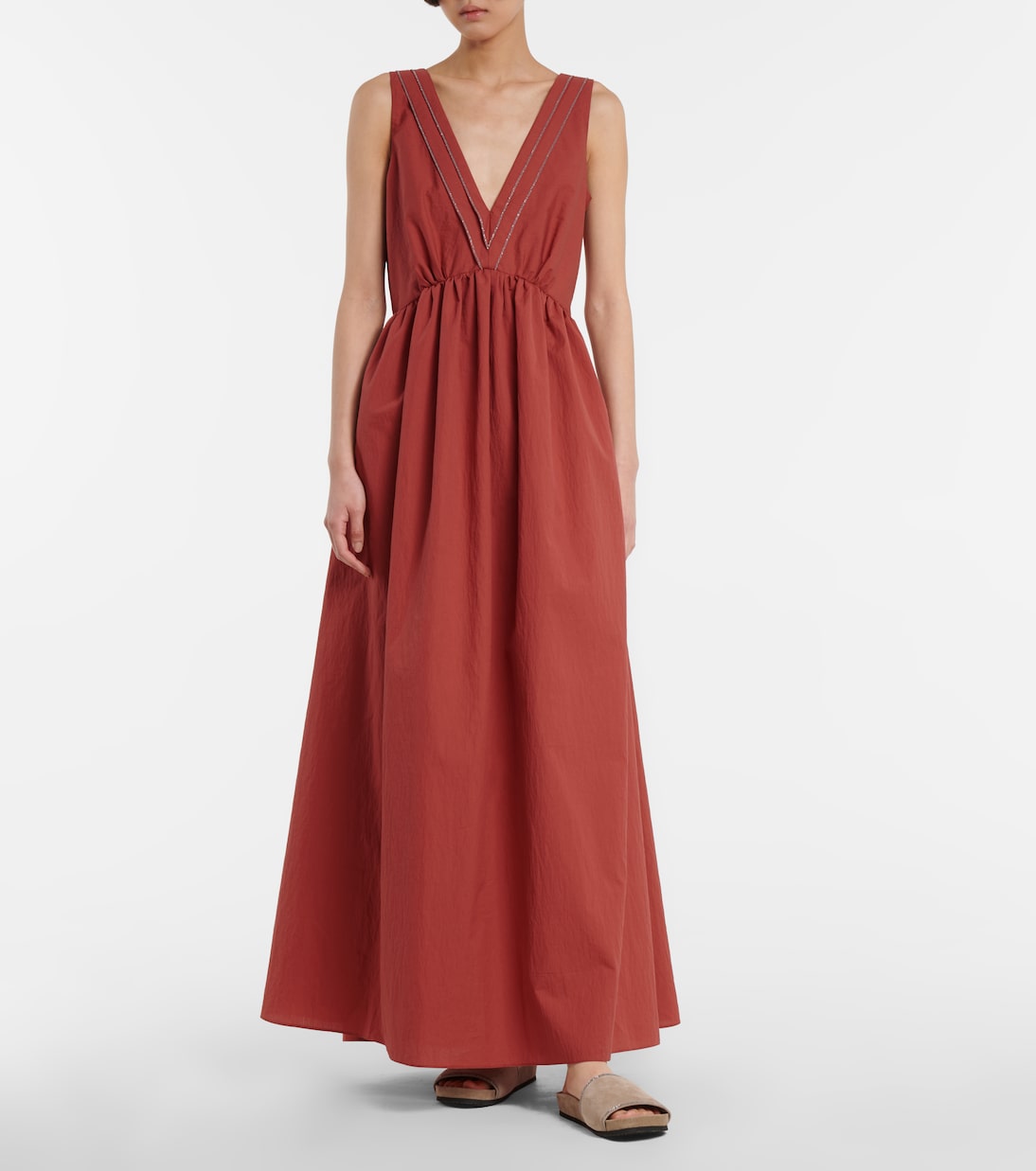 Maxikleid aus einem Baumwollgemisch | Brunello Cucinelli
