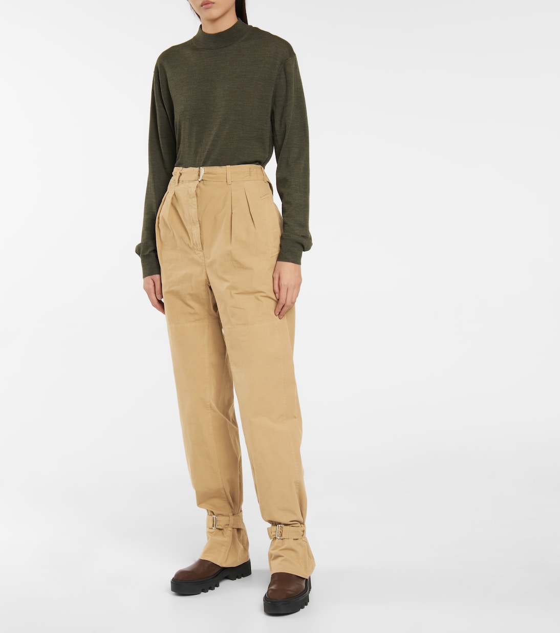 Pantalones de algodón de tiro alto | Lemaire