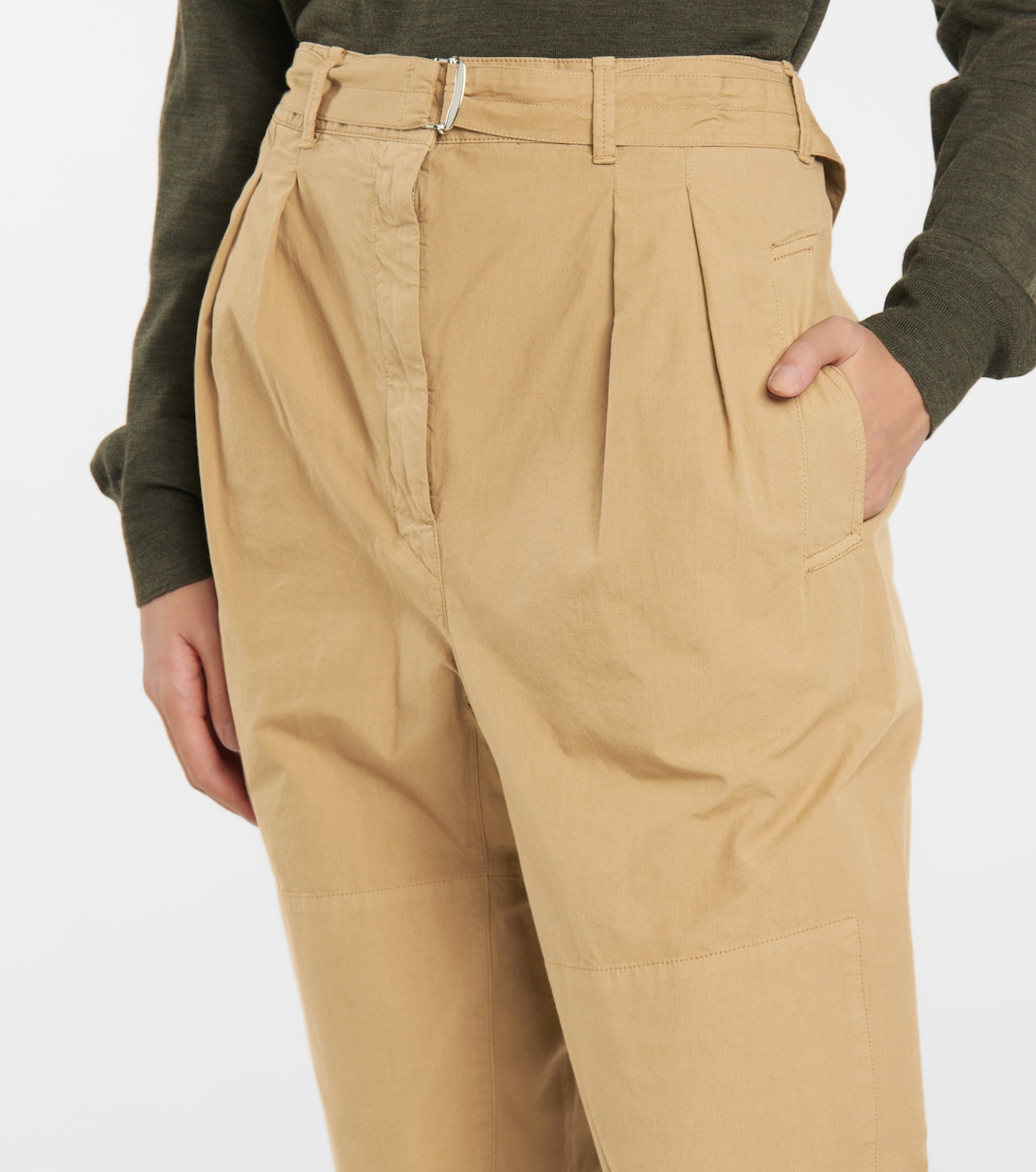 Pantalones de algodón de tiro alto | Lemaire