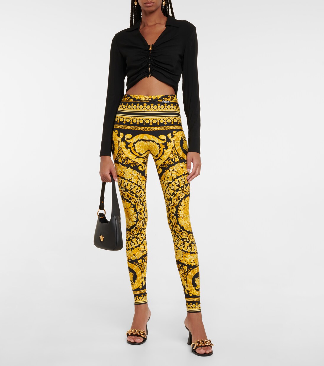 Barocco mid-rise leggings | Versace
