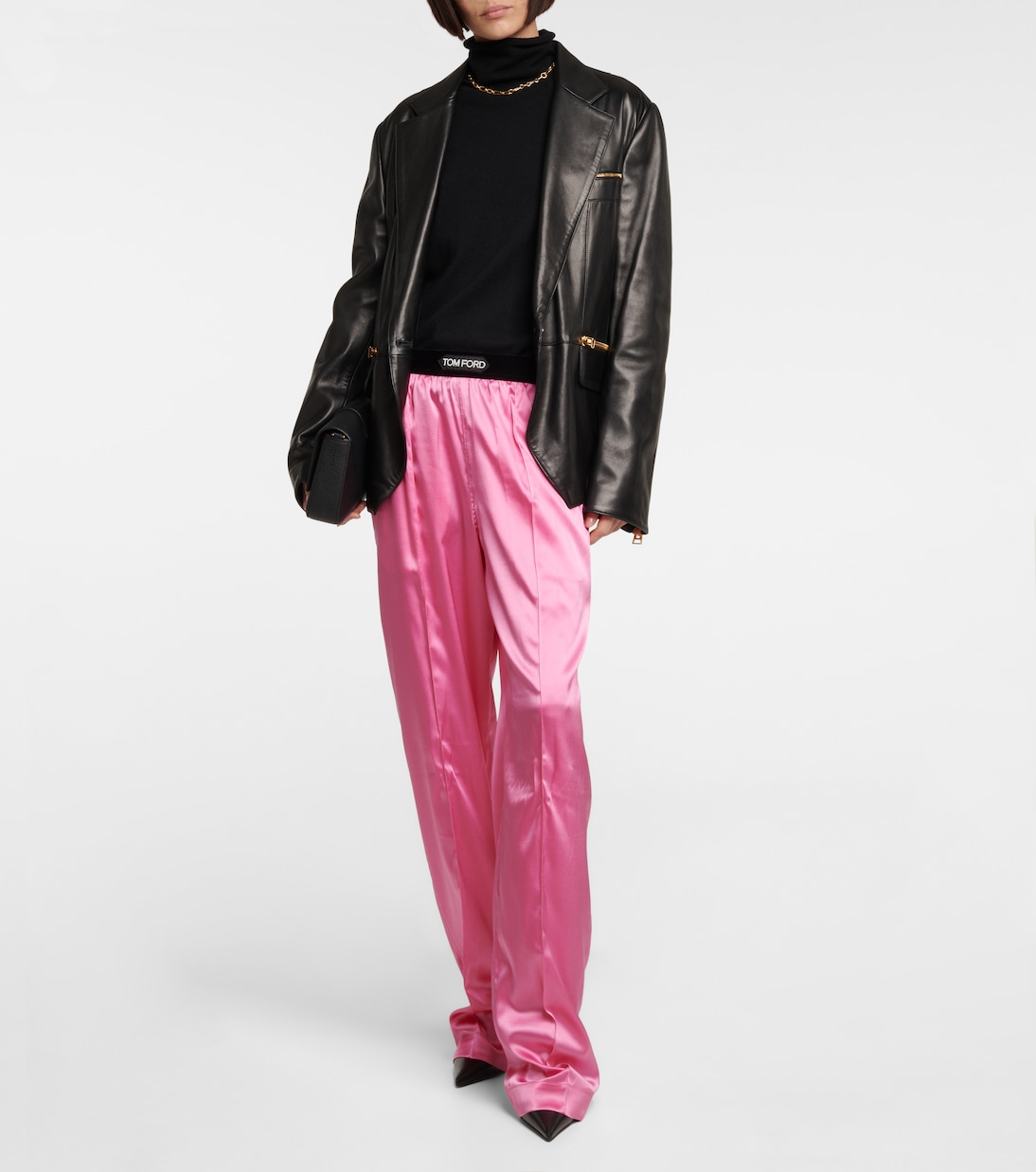 Pantalon à taille haute en soie mélangée | Tom Ford