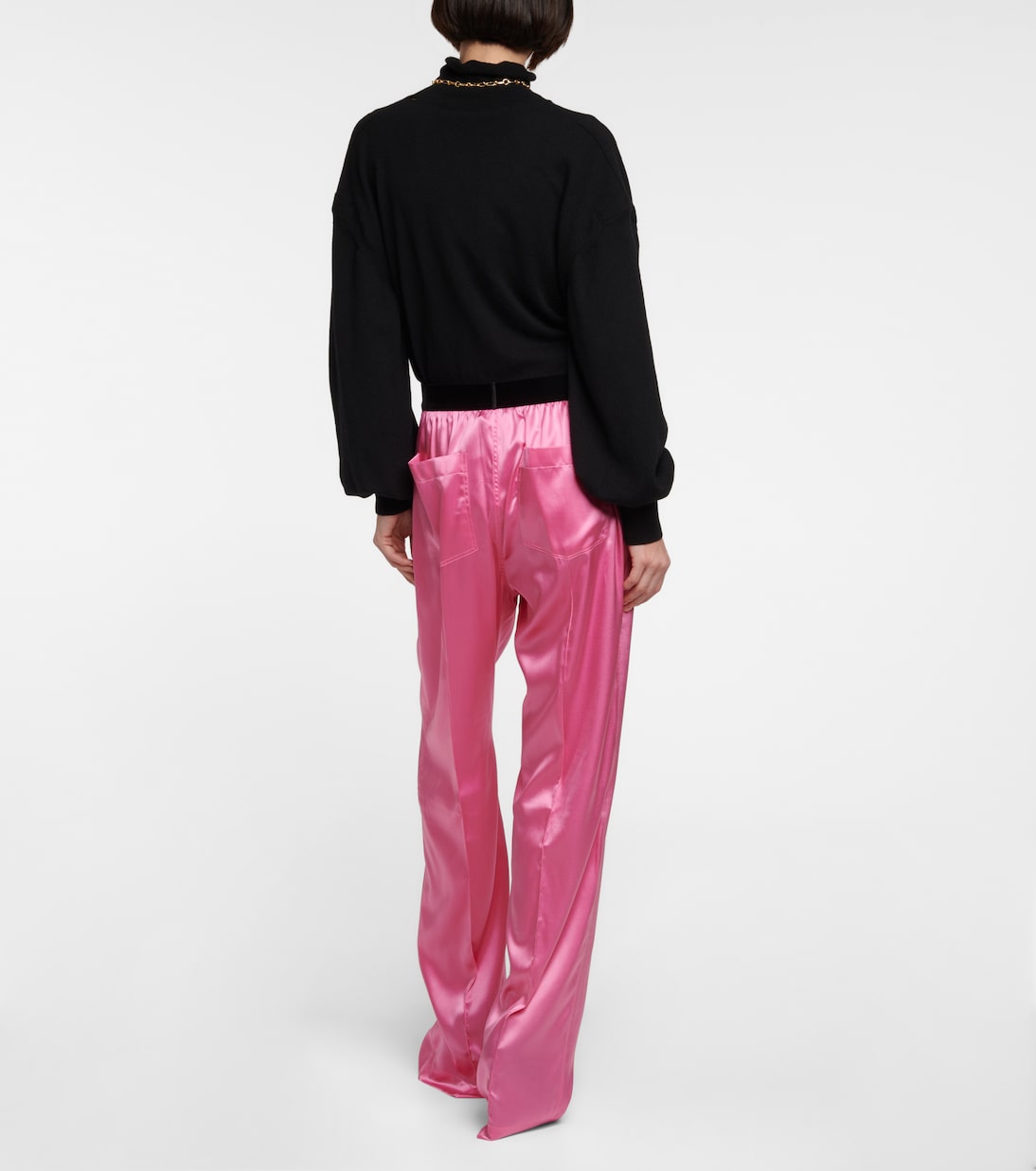 Pantalon à taille haute en soie mélangée | Tom Ford