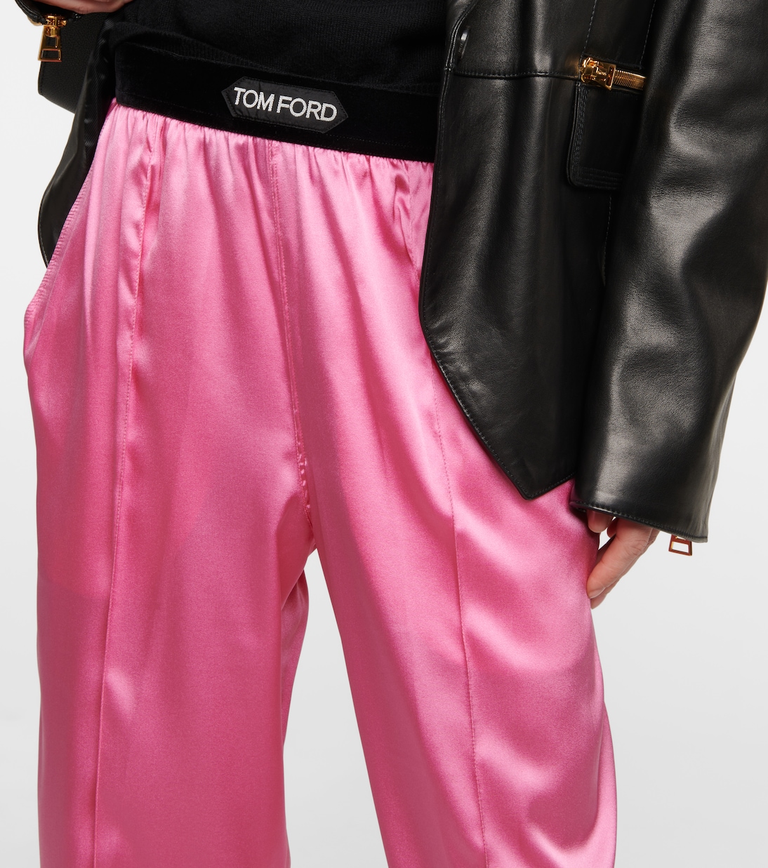 Pantalon à taille haute en soie mélangée | Tom Ford