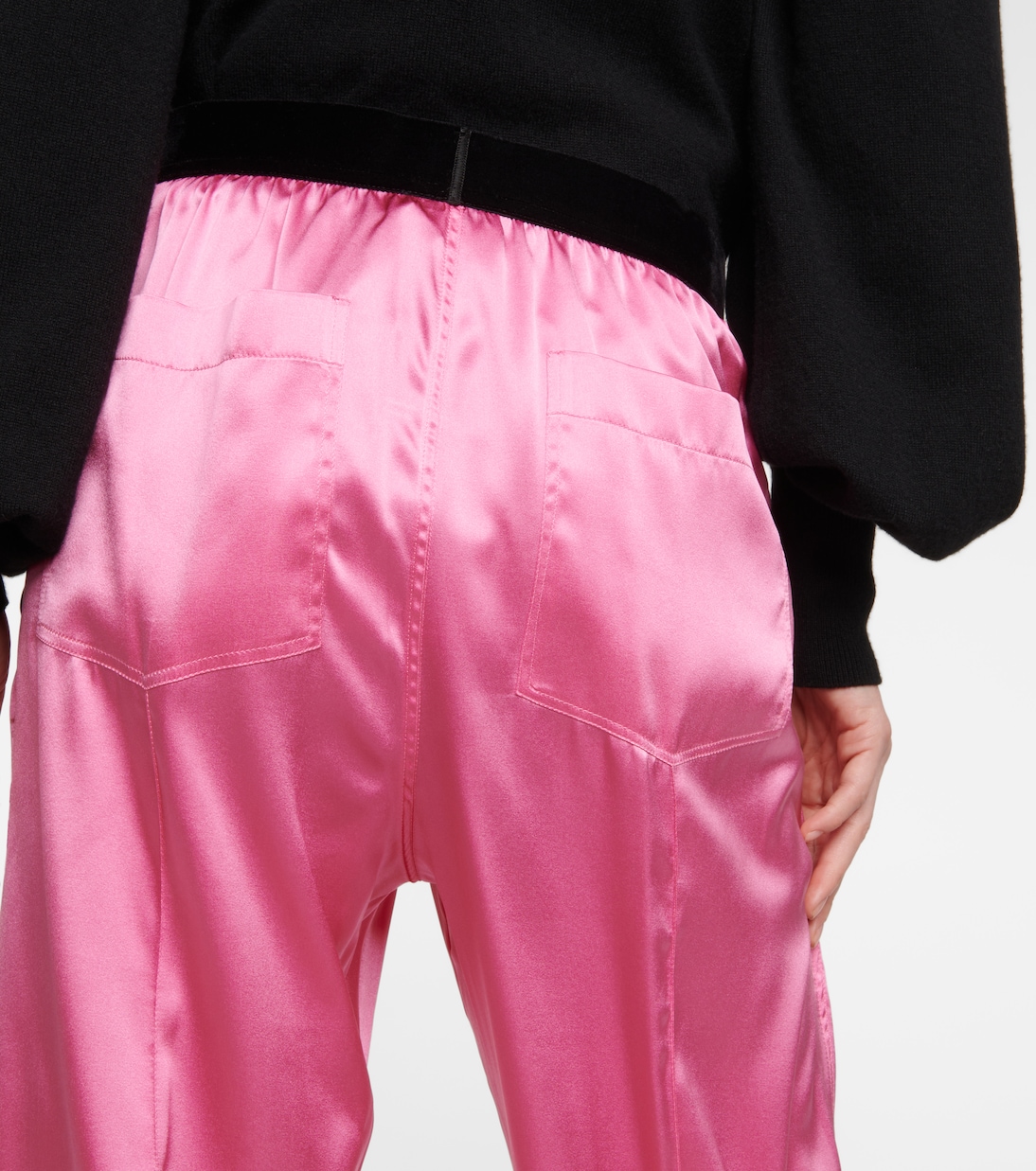 Pantalon à taille haute en soie mélangée | Tom Ford