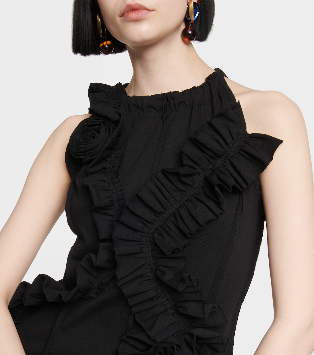 Ruffle-trimmed cotton jersey maxi dress | Dries Van Noten