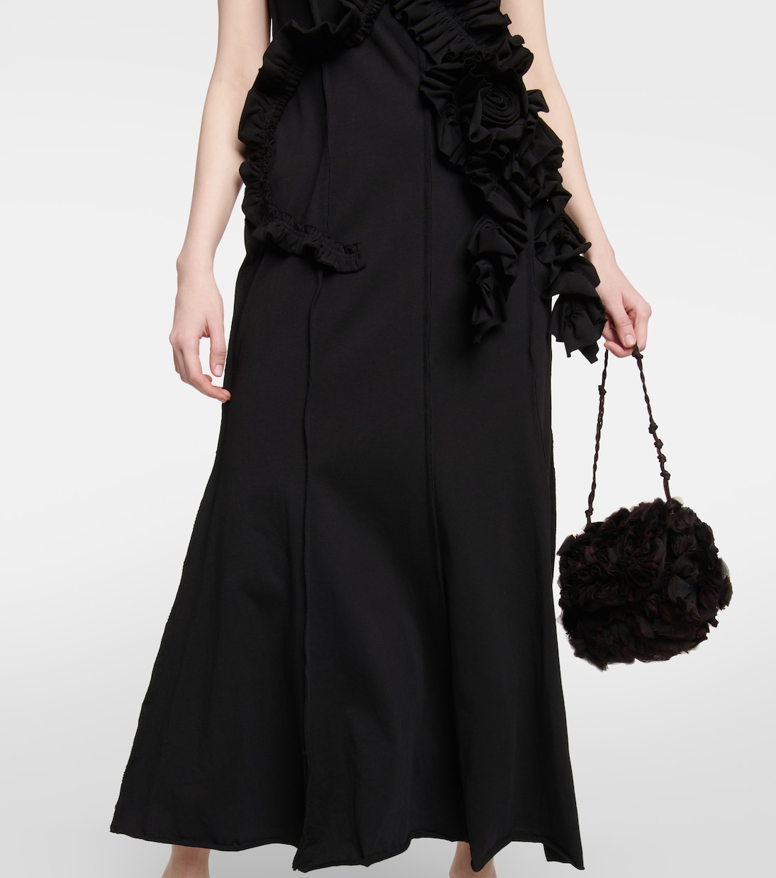 Ruffle-trimmed cotton jersey maxi dress | Dries Van Noten
