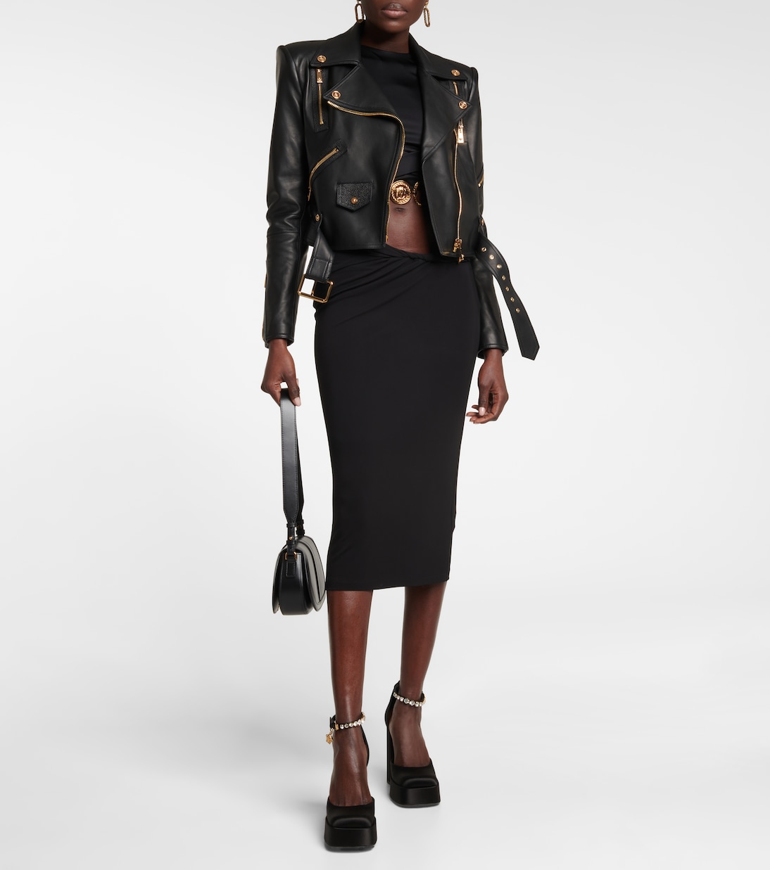 Medusa Aevitas satin platform pumps | Versace