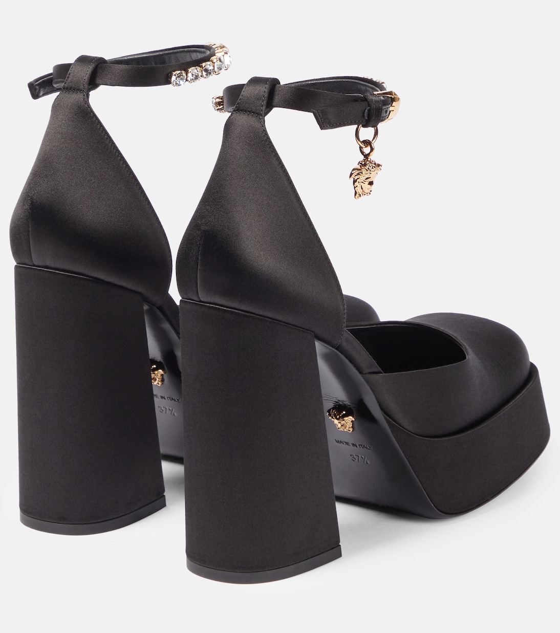 Medusa Aevitas satin platform pumps | Versace
