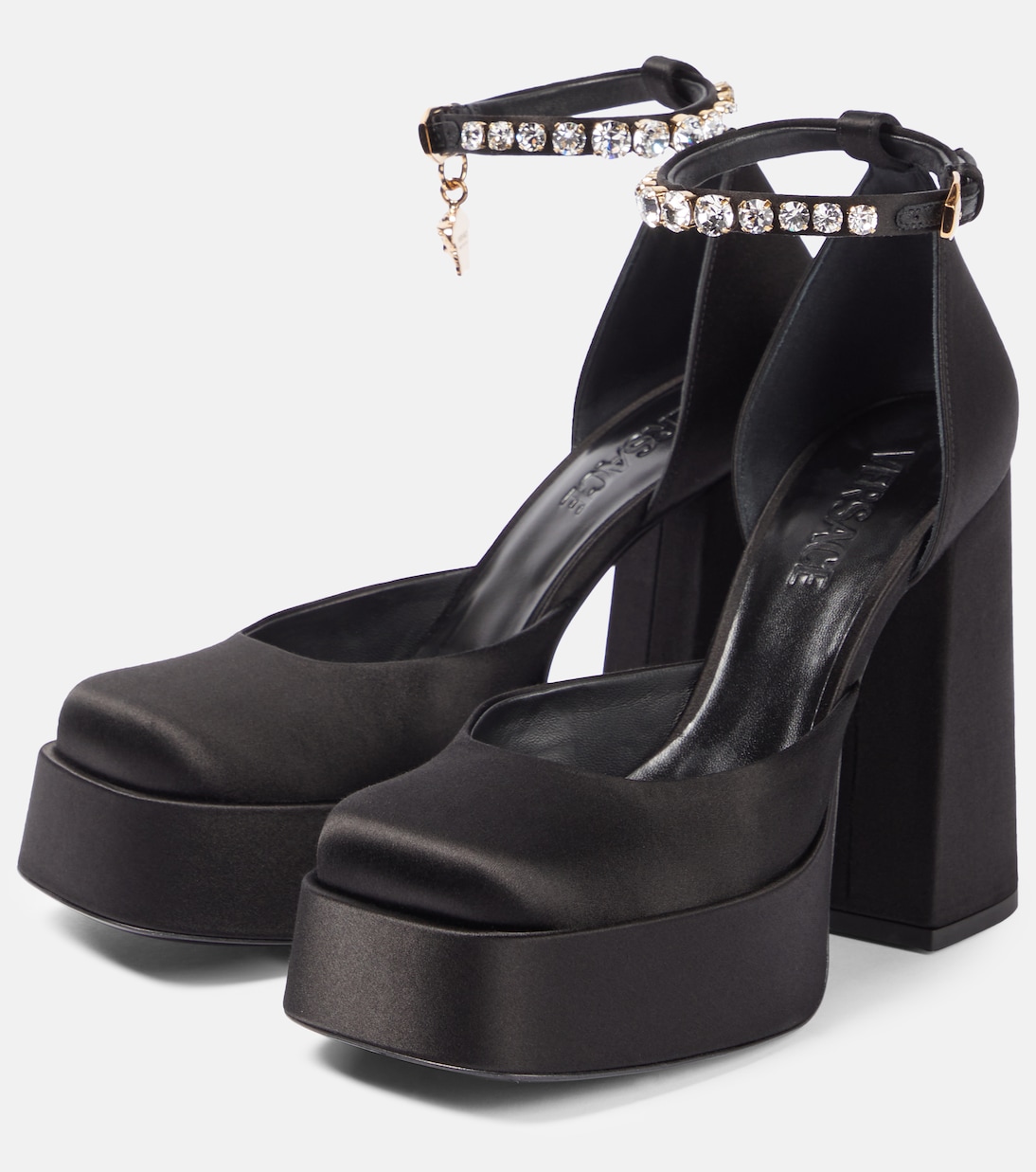 Medusa Aevitas satin platform pumps | Versace