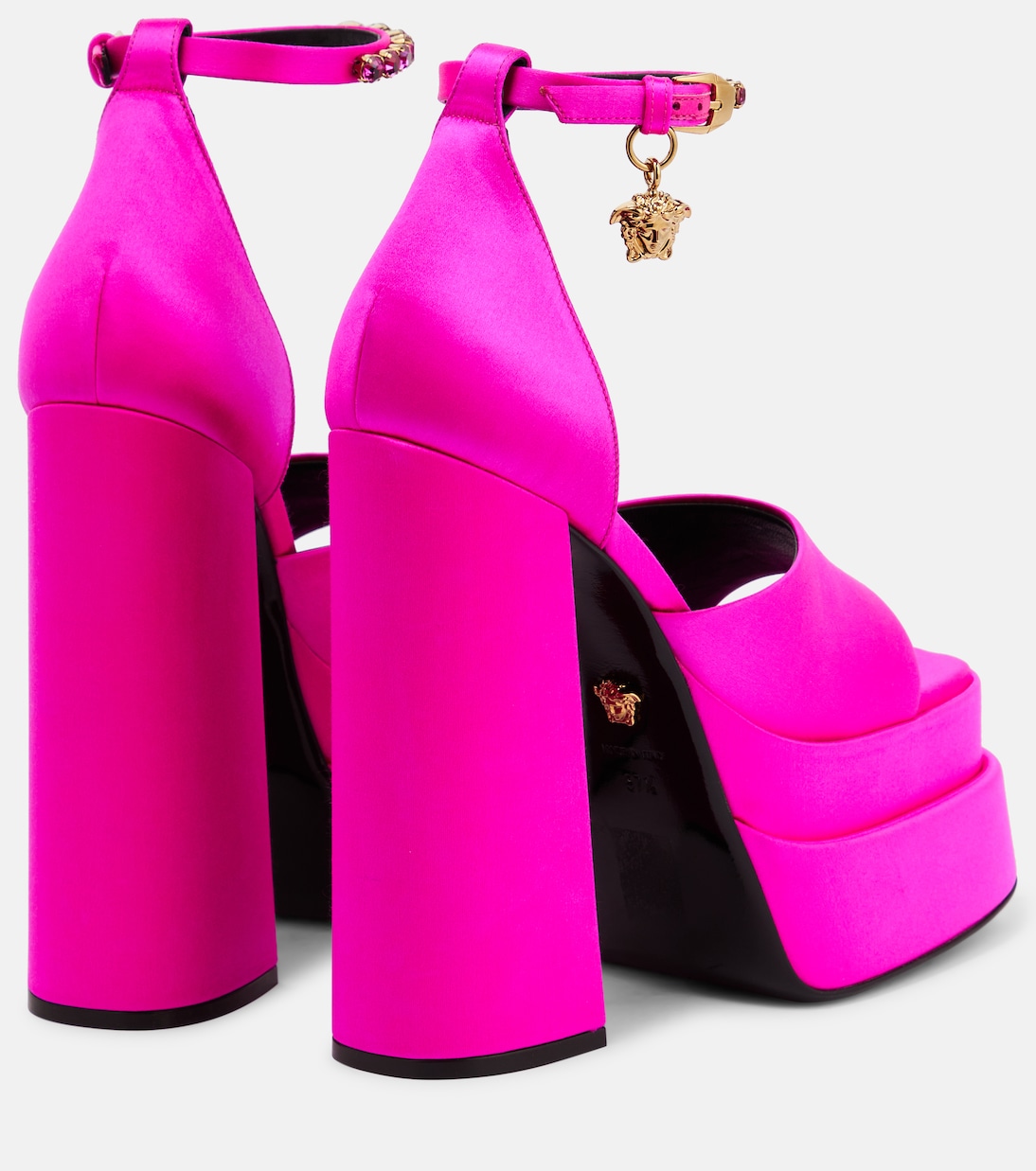Medusa Aevitas satin platform sandals | Versace