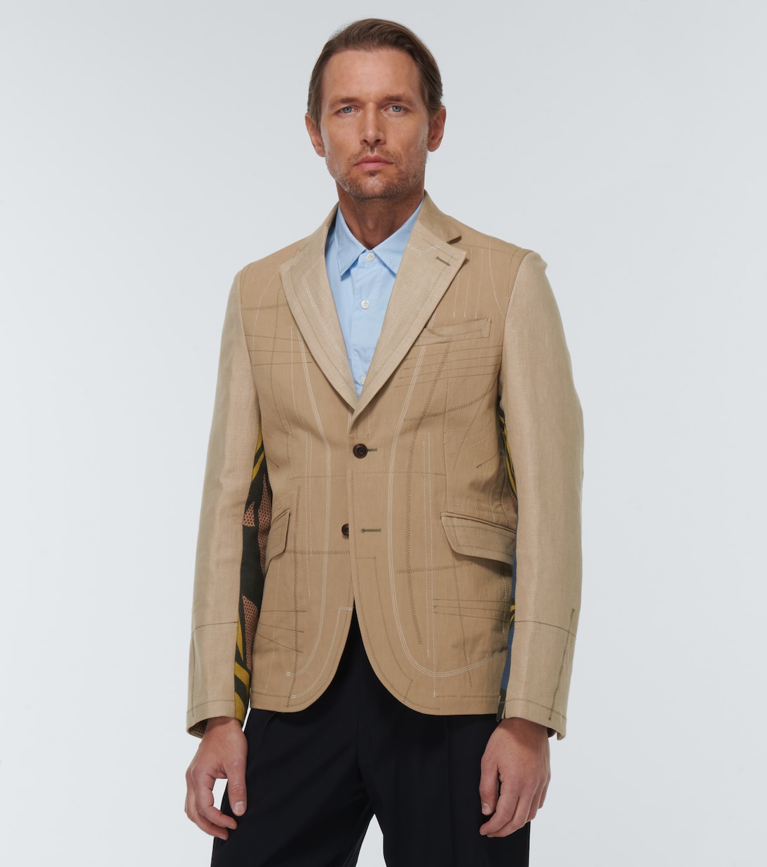 Printed cotton and linen blazer | Junya Watanabe