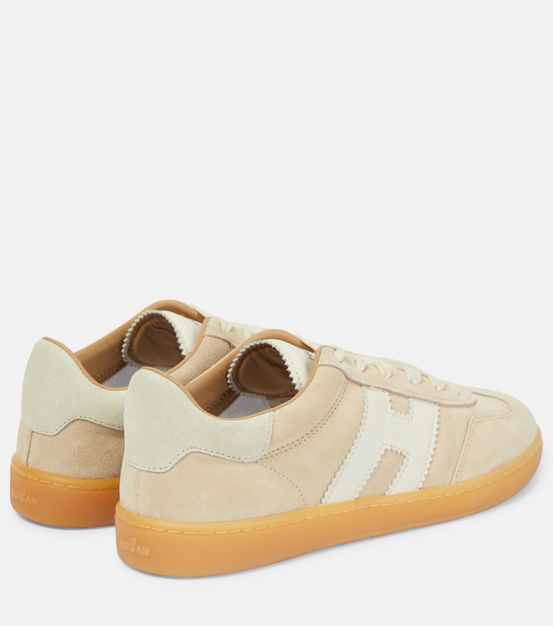 H647 leather-trimmed suede sneakers | Hogan