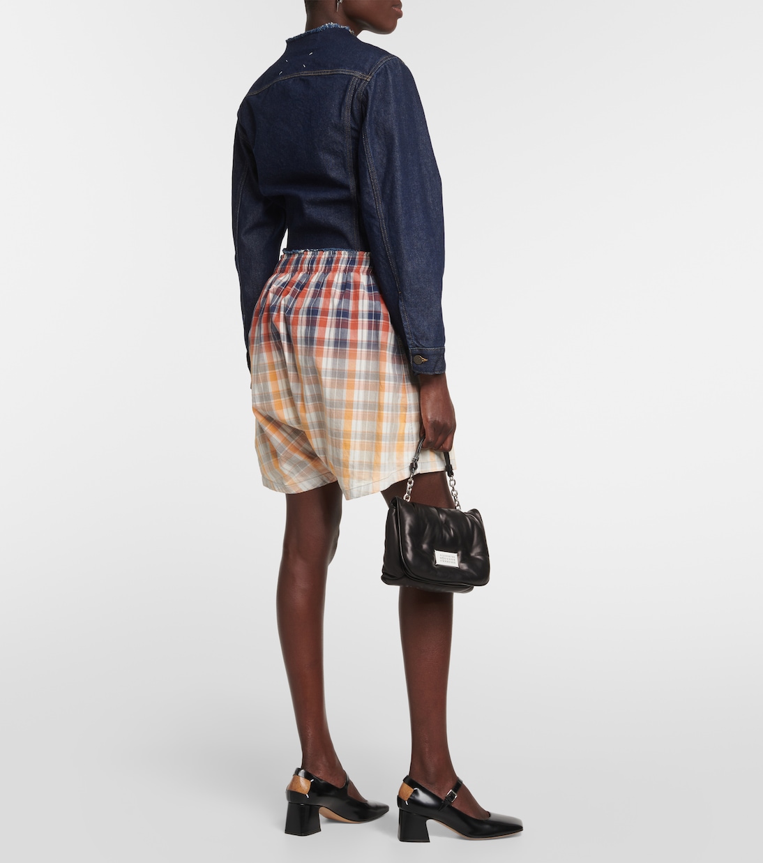 Shorts in cotone a quadri | Maison Margiela