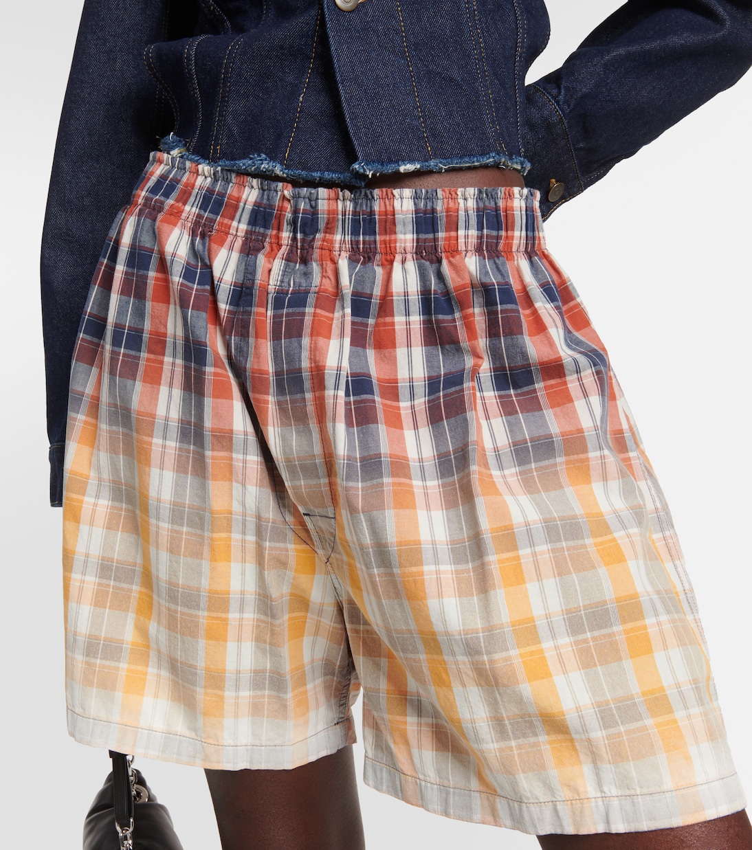 Shorts in cotone a quadri | Maison Margiela