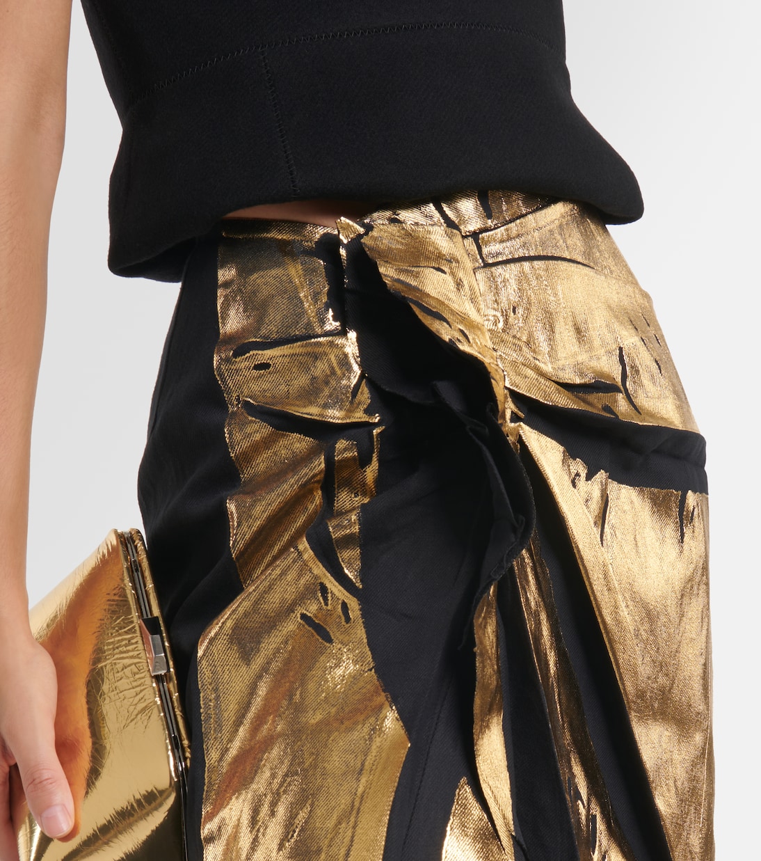Jupe midi Sinam en coton et lin | Dries Van Noten