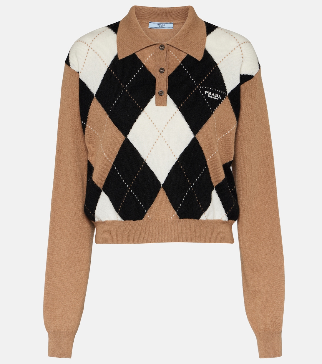 Jersey de Punto Argyle de Cashmere de Prada para Jóvenes Modernos