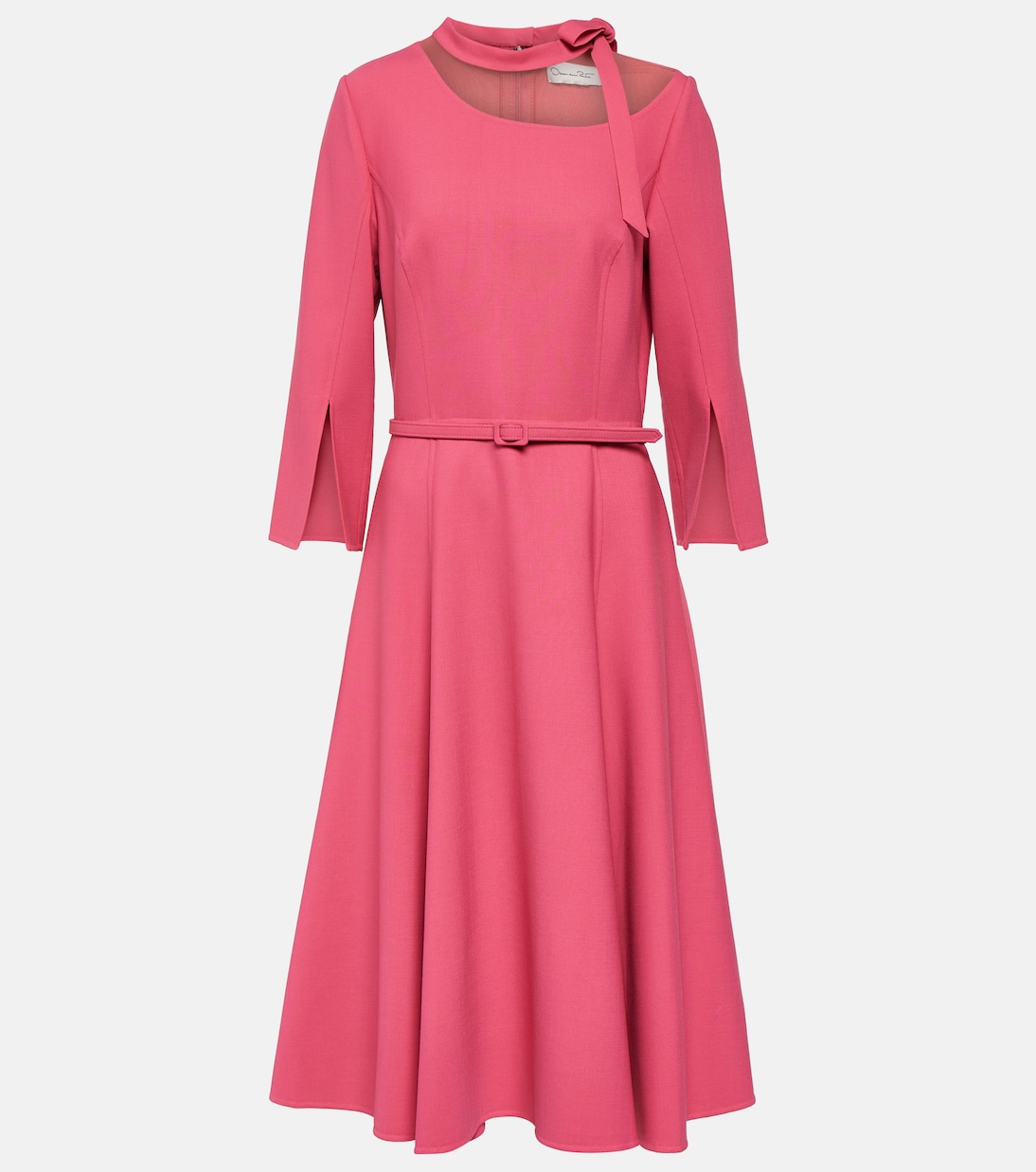 Split-sleeve wool-blend midi dress | Oscar de la Renta