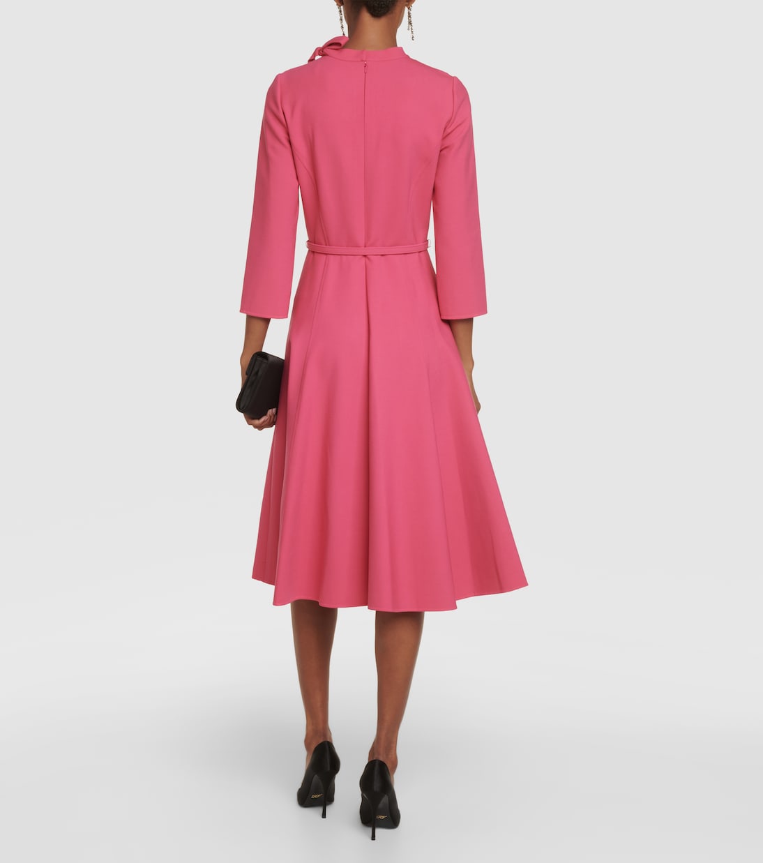 Split-sleeve wool-blend midi dress | Oscar de la Renta