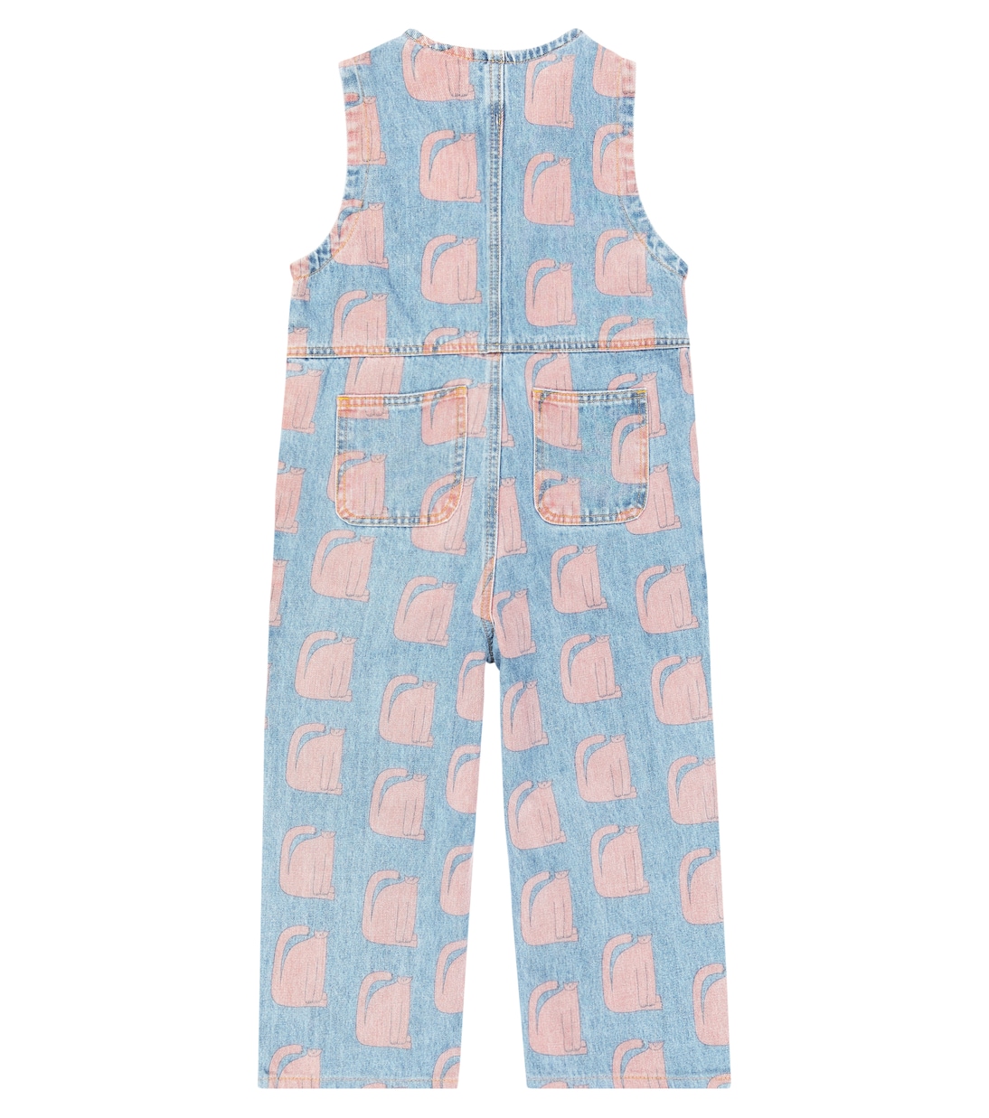 Cat print denim overalls | Jellymallow