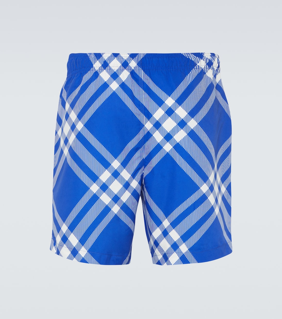 Checked swim shorts in blue Burberry Mytheresa