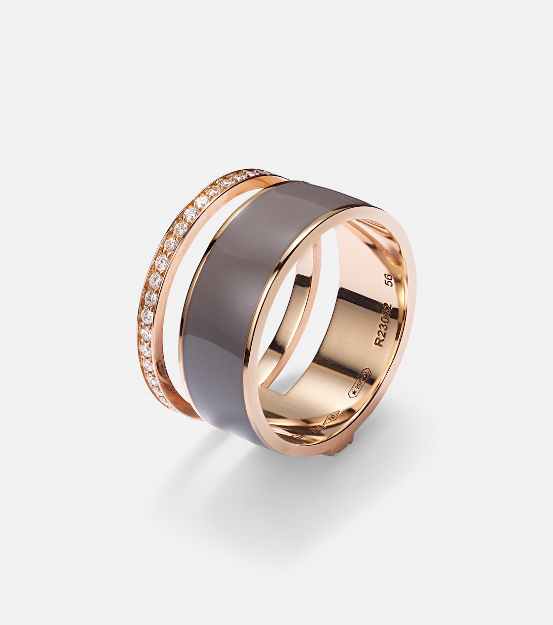 Anello REPOSSI Berbere in oro rosa 18kt con diamanti, stile giovane e chic