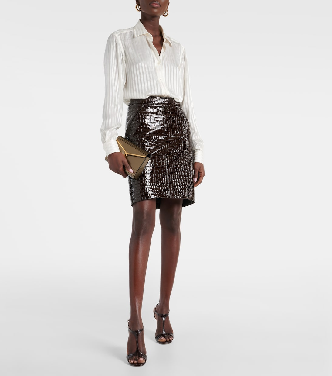 Angelina croc-effect leather sandals | Tom Ford