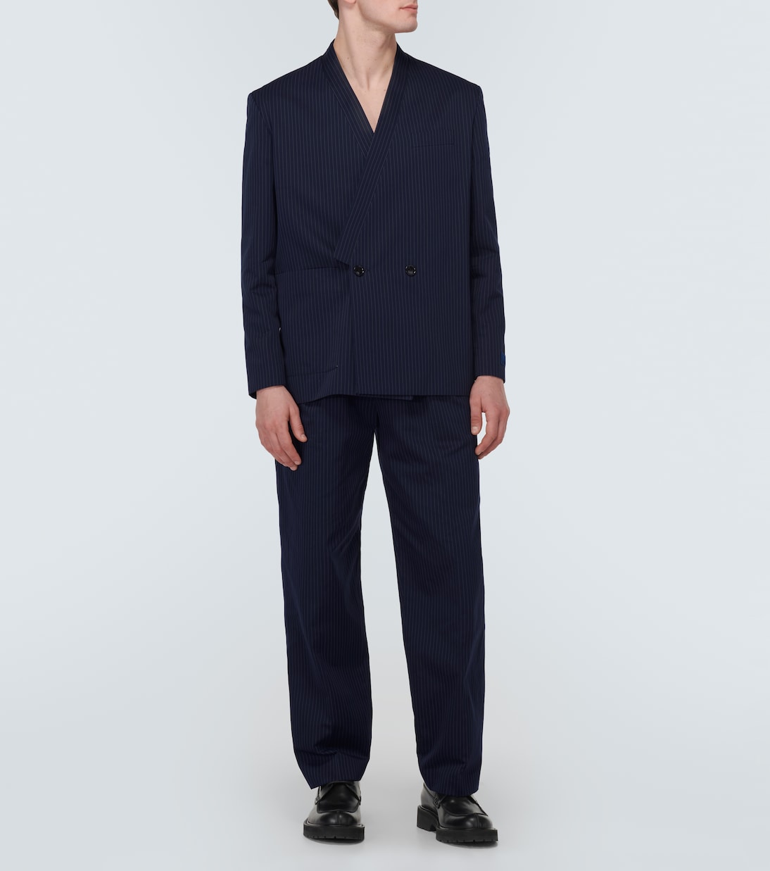 Pantaloni gessati in cotone e lino a righe | Kenzo