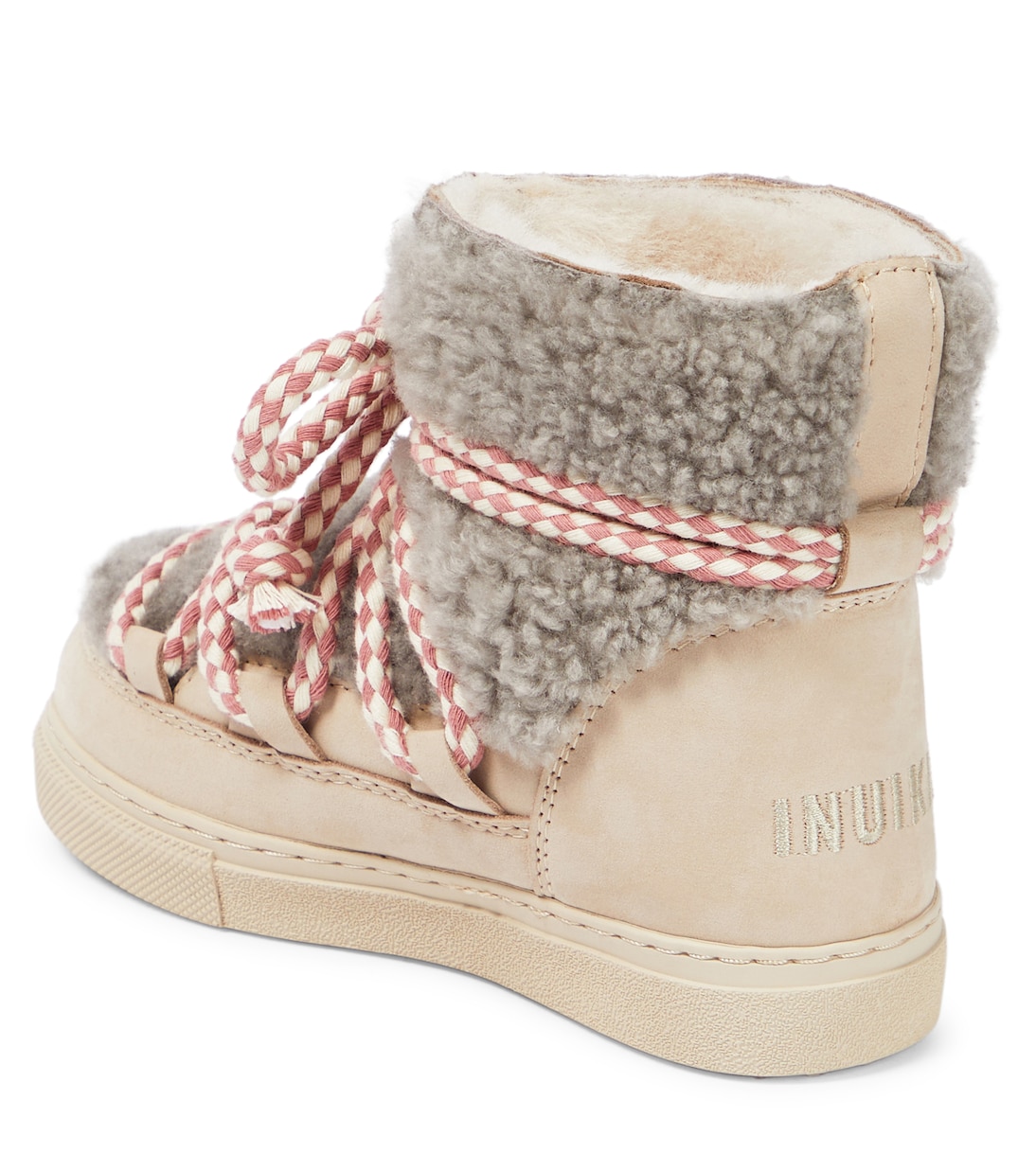 Classic leather-trimmed shearling snow boots | Inuikii Kids