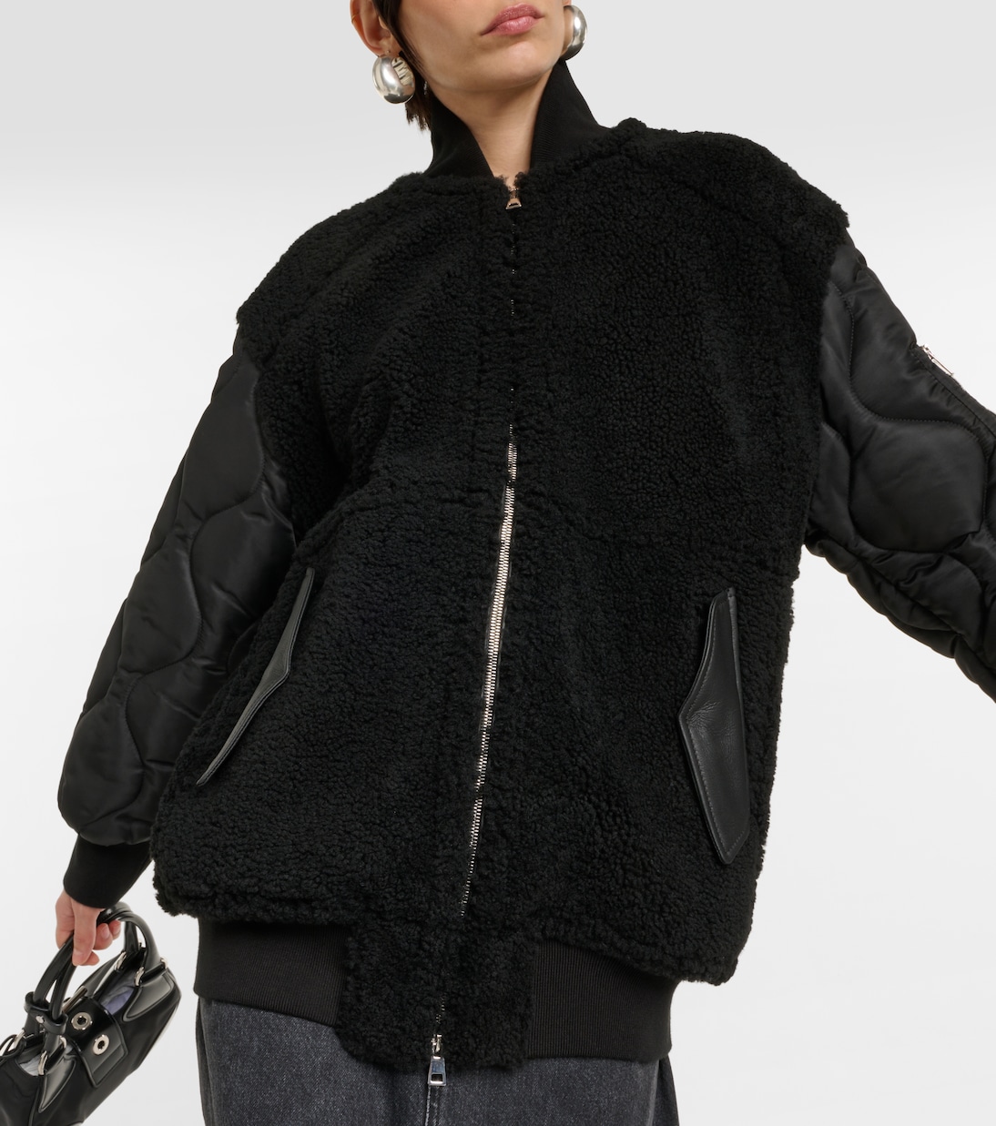 Bomber de borrego y piel | Blancha