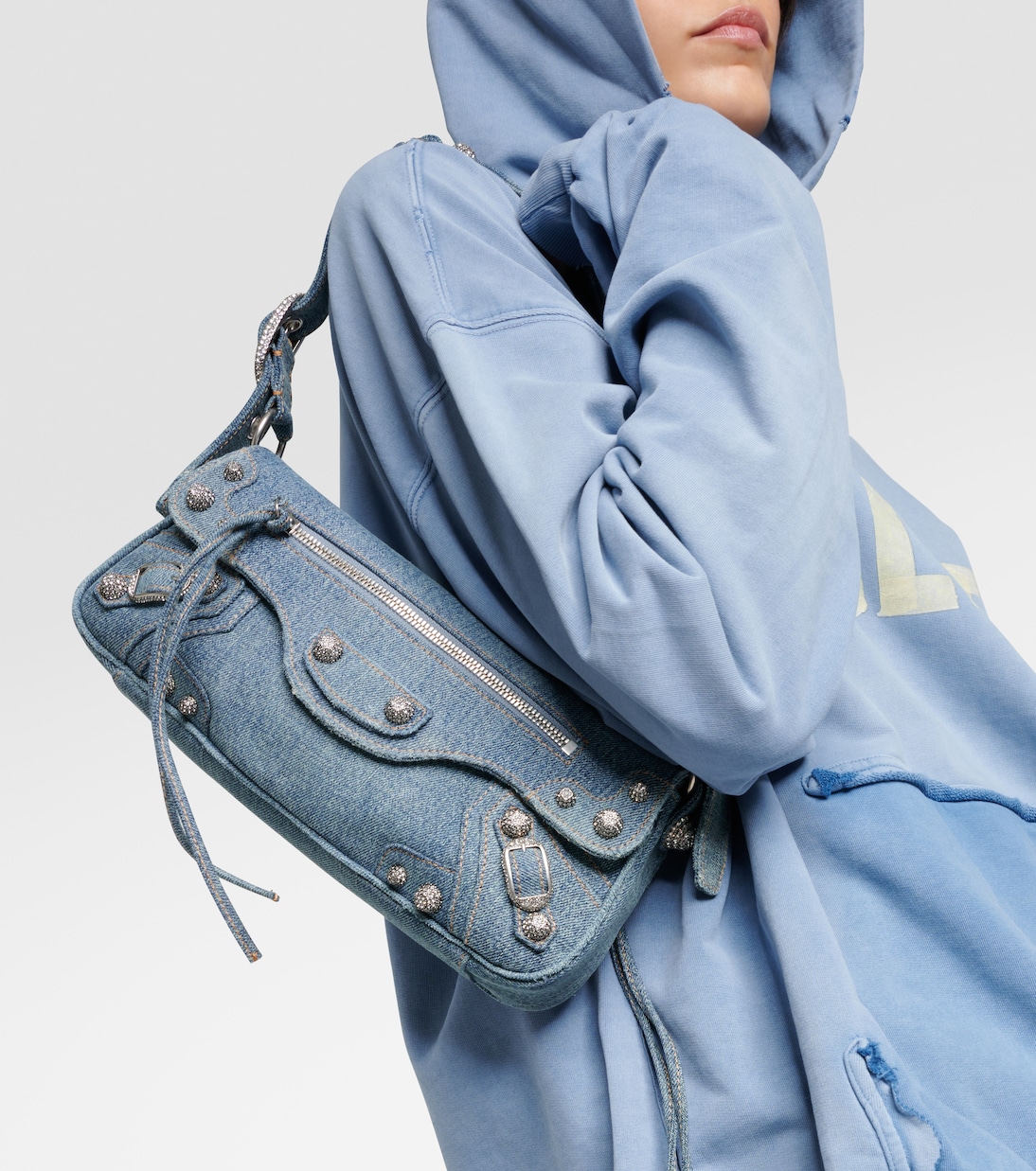 Schultertasche Le Cagole aus Denim | Balenciaga