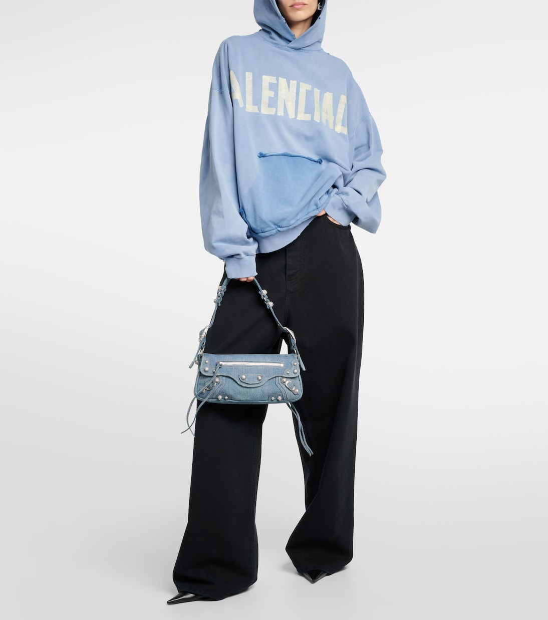 Schultertasche Le Cagole aus Denim | Balenciaga