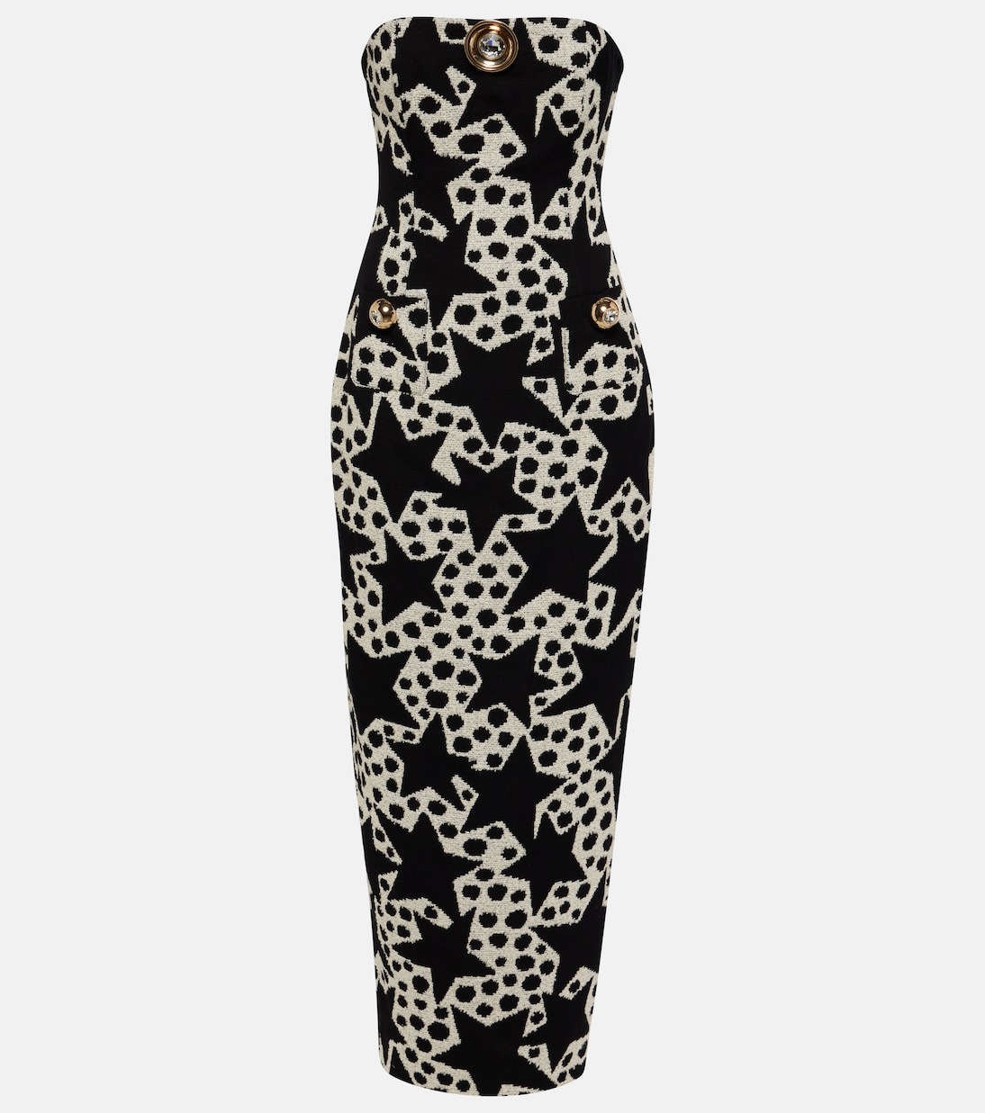 Verziertes Maxikleid aus Jacquard | Area
