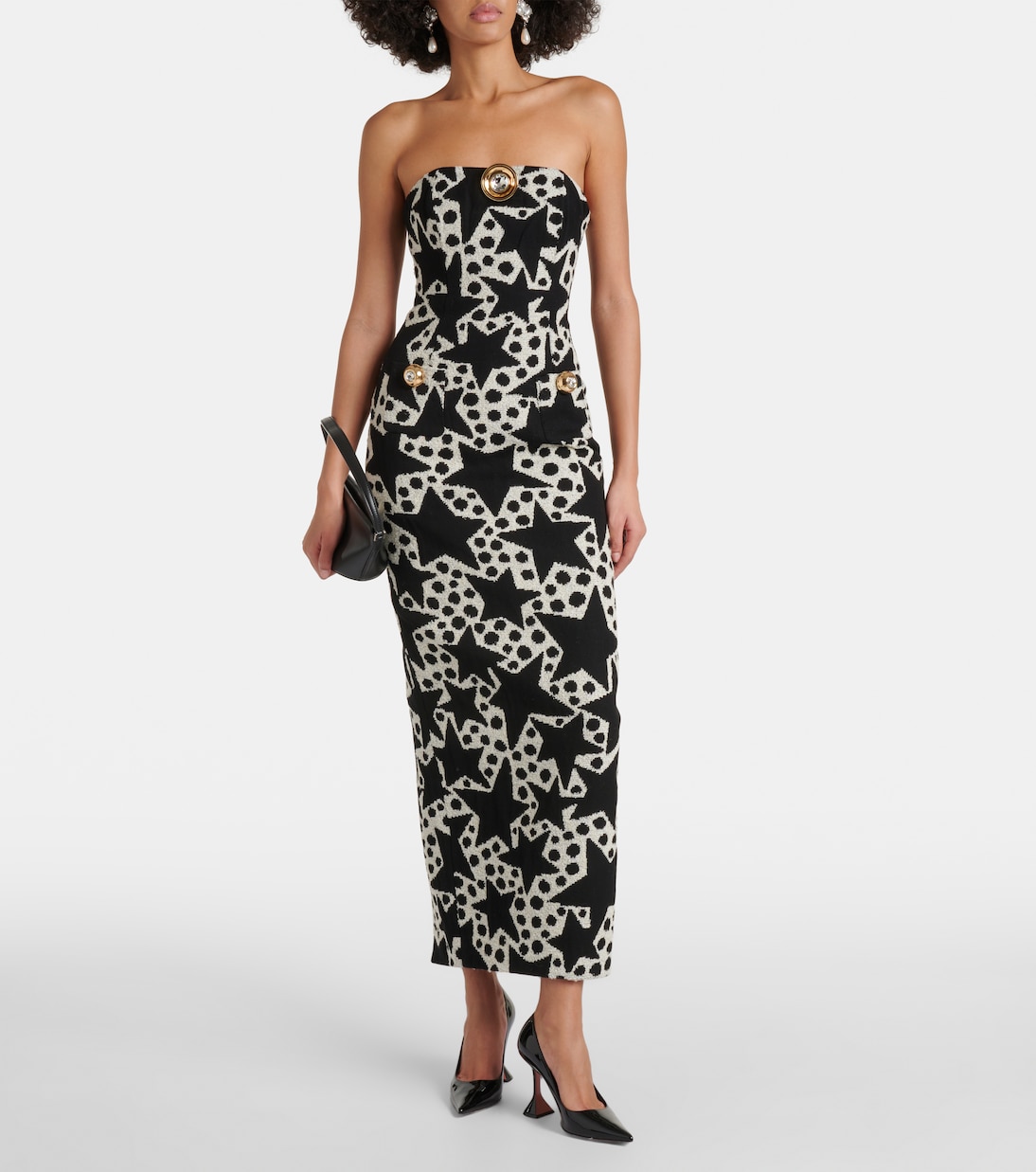 Verziertes Maxikleid aus Jacquard | Area