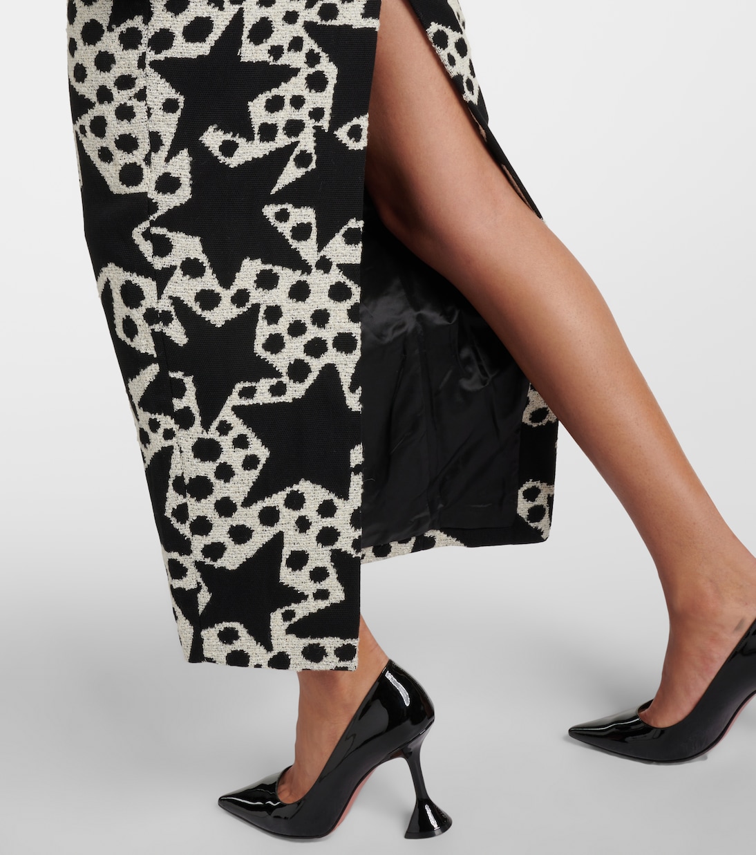Verziertes Maxikleid aus Jacquard | Area