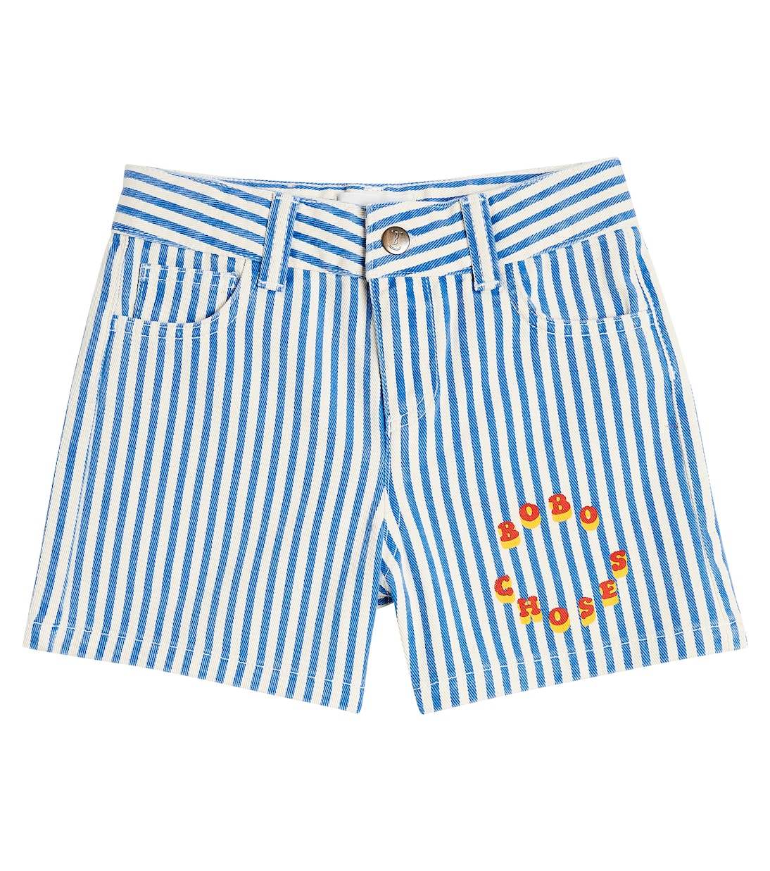 Shorts de algodón a rayas con logo | Bobo Choses