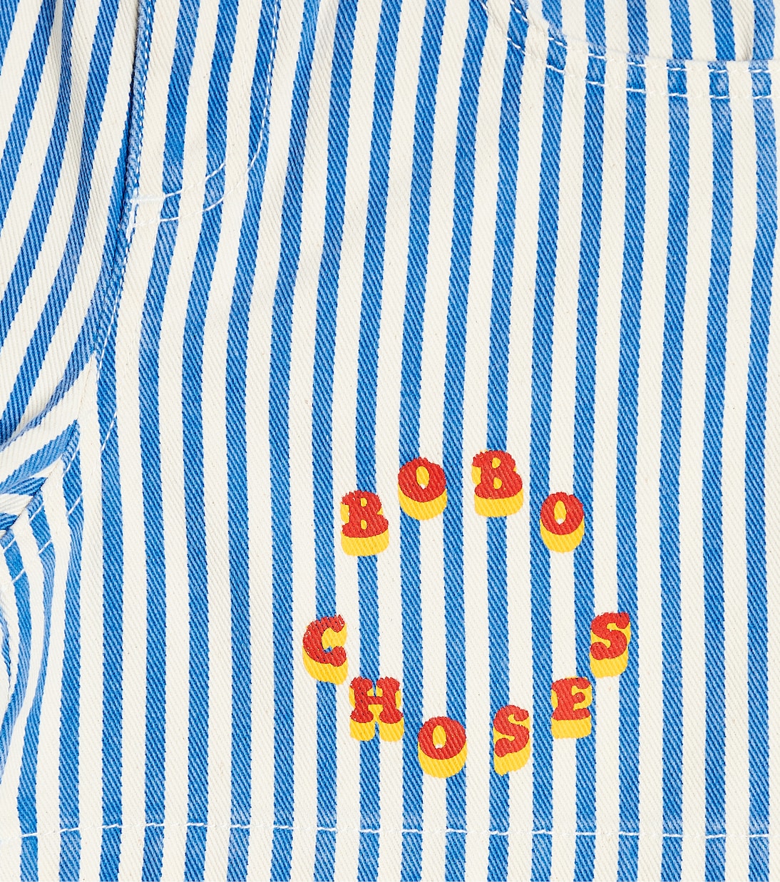Shorts de algodón a rayas con logo | Bobo Choses