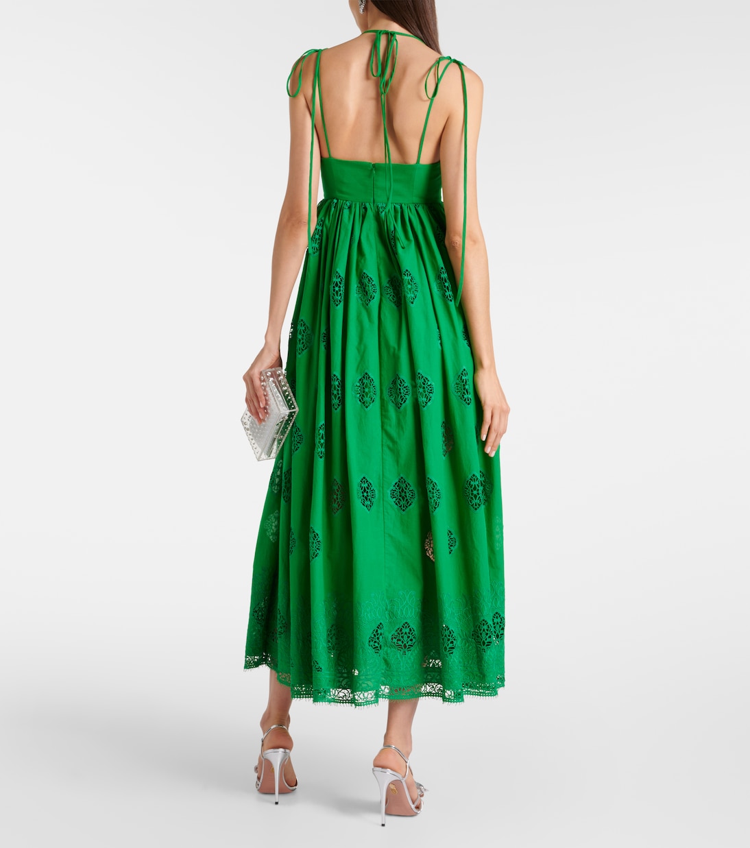 Vestido midi de mezcla de algodón bordado | Erdem