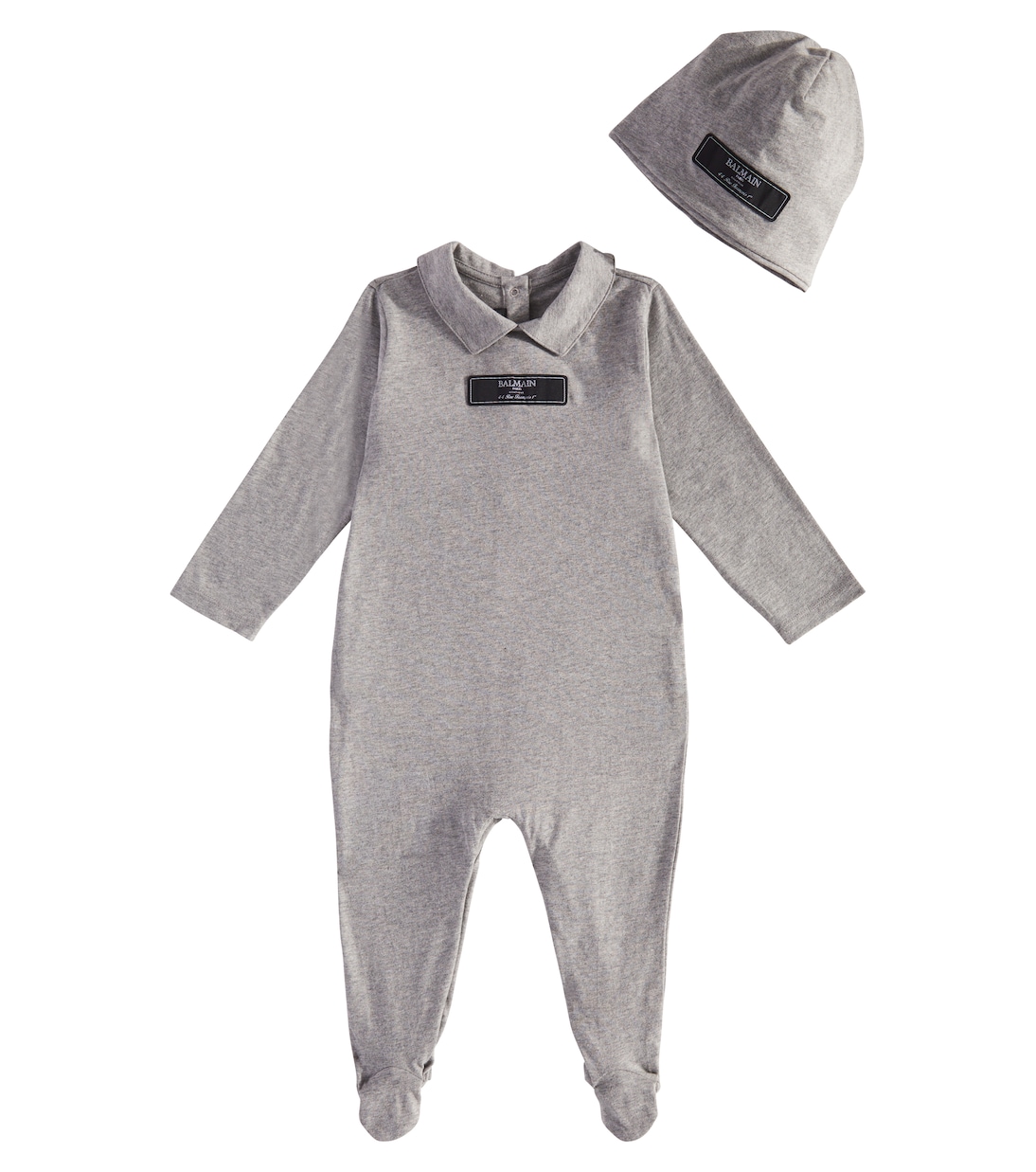 Baby - Tutina e berretto in jersey di cotone | Balmain Kids