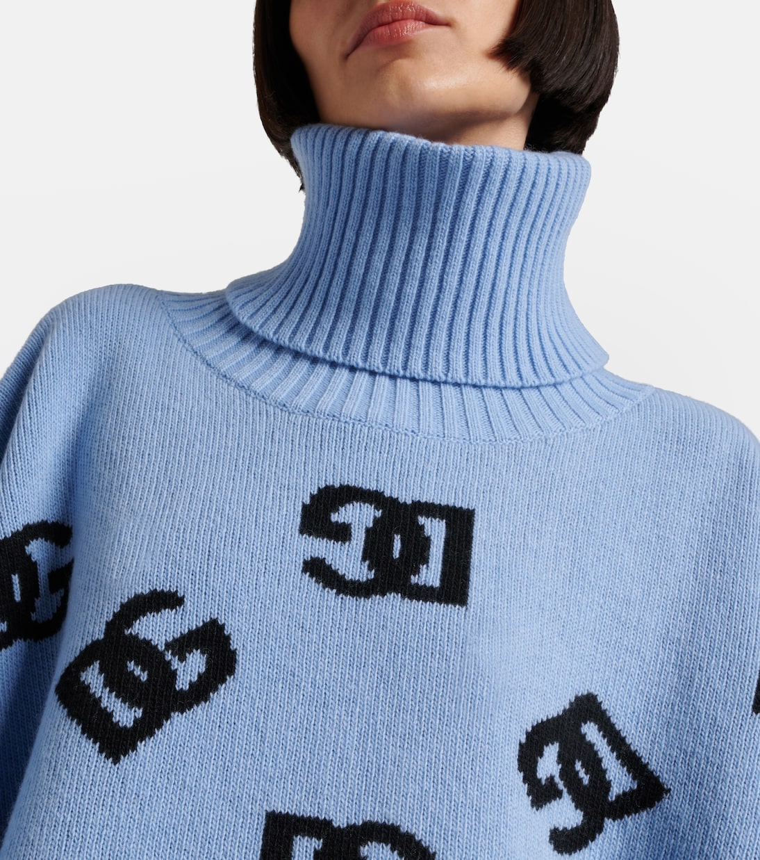 Oversize-Rollkragenpullover DG aus Wolle | Dolce&Gabbana