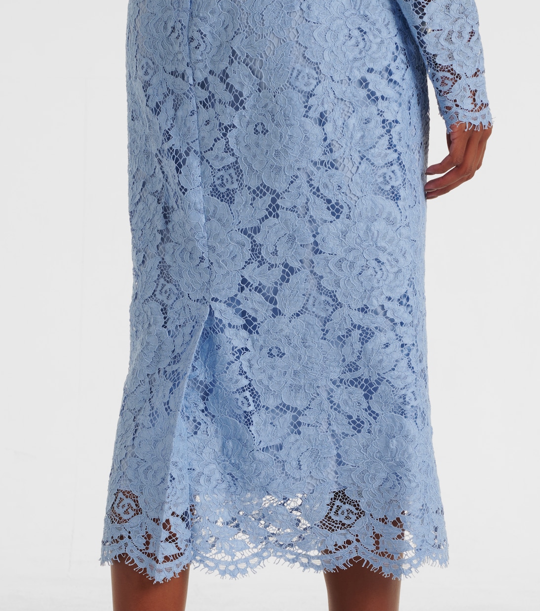 Robe midi en dentelle à fleurs | Dolce&Gabbana