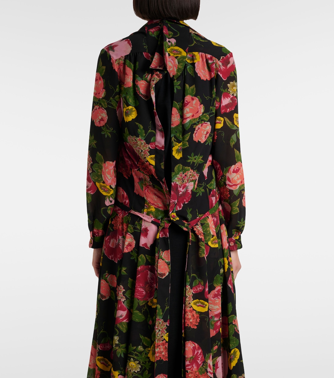 Robe midi en georgette et jersey | Junya Watanabe