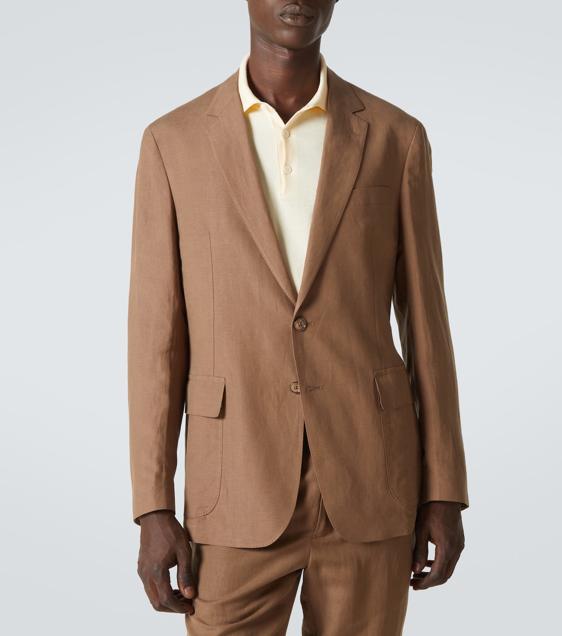 Single-breasted silk and linen blazer | Ralph Lauren Purple Label