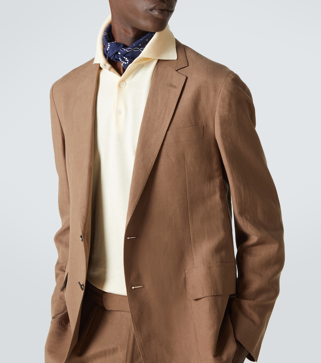 Single-breasted silk and linen blazer | Ralph Lauren Purple Label