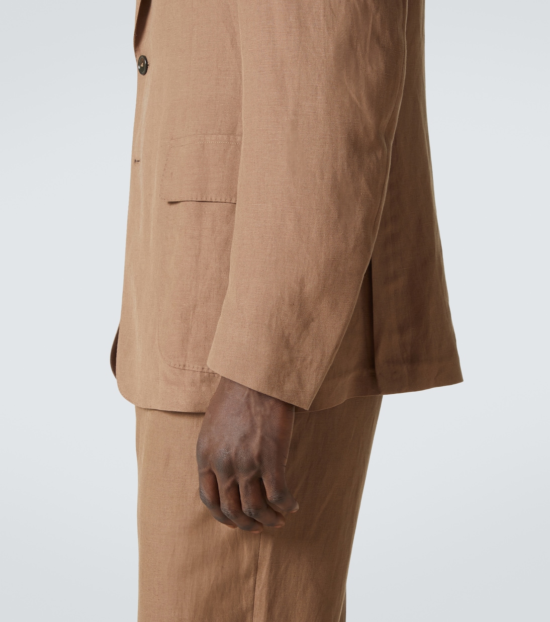 Single-breasted silk and linen blazer | Ralph Lauren Purple Label