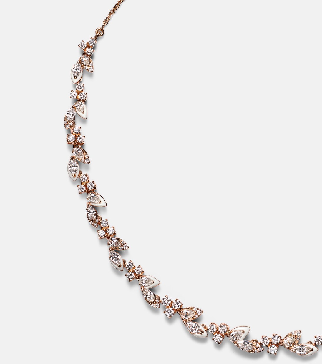 Collana chic KAMYEN in oro rosa 18kt con smalti e dettagli diamantati per uno stile giovane e raffinato