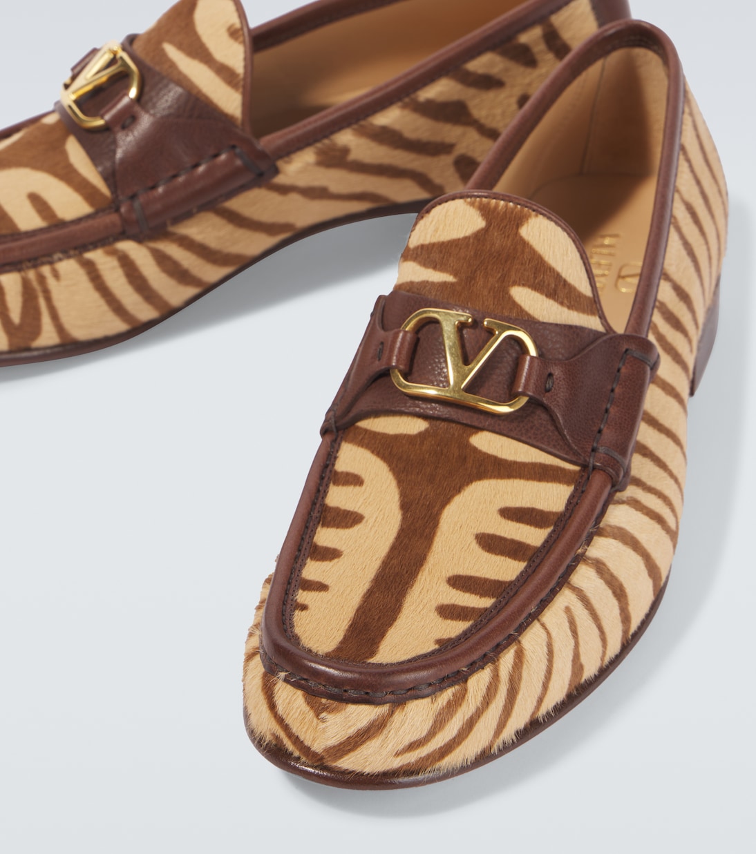 VLogo zebra-print calf hair loafers | Valentino Garavani