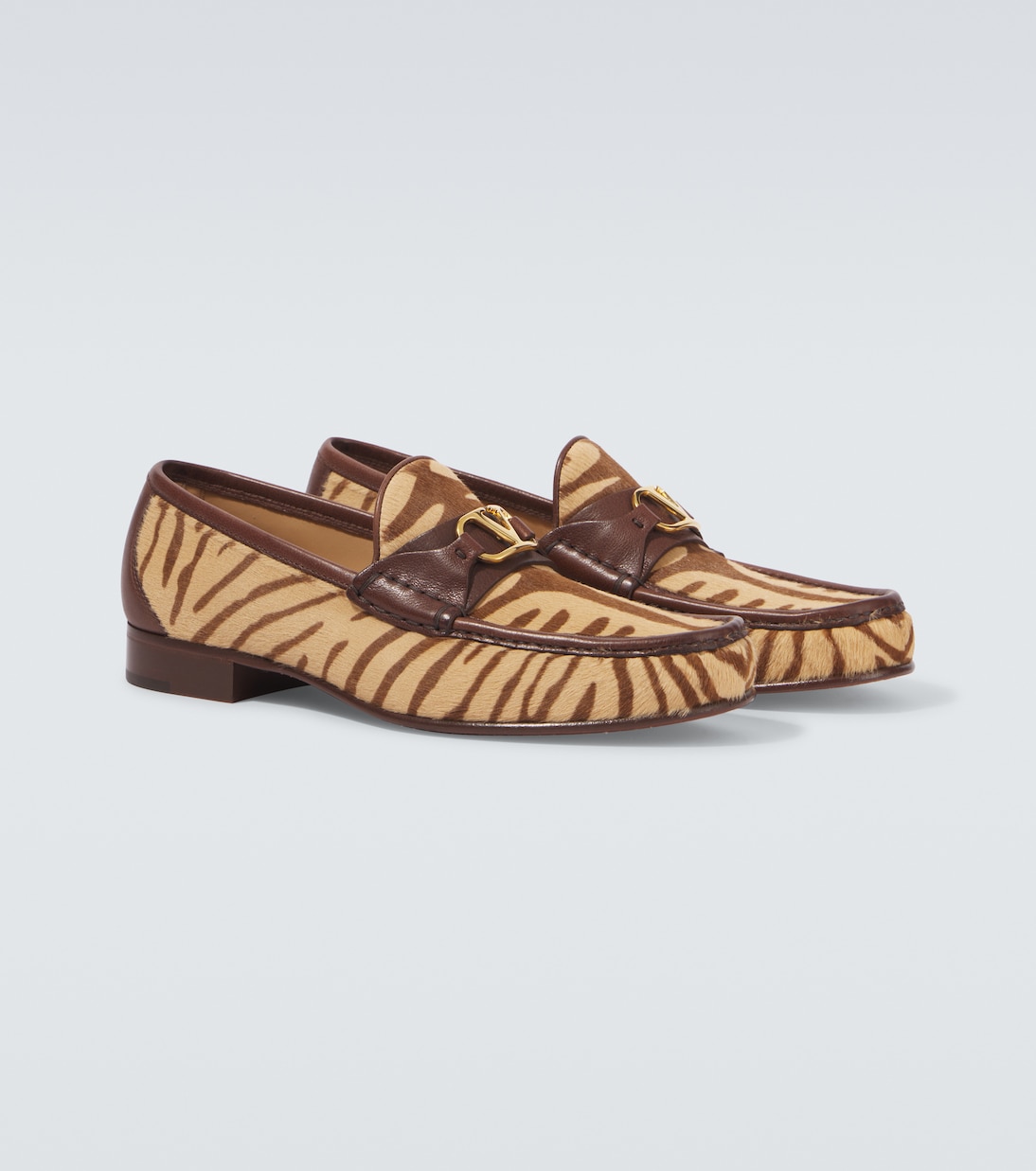 VLogo zebra-print calf hair loafers | Valentino Garavani