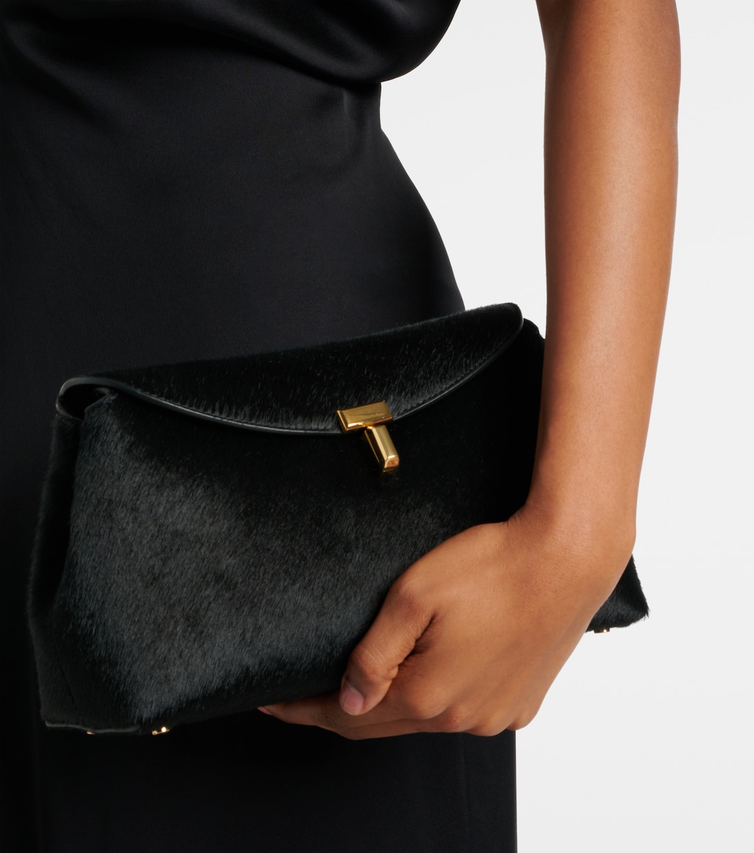 Pochette T-Lock Small en cuir façon poulain | Toteme
