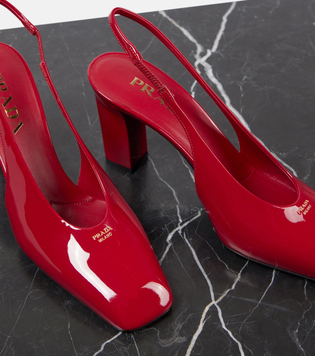 Pumps slingback 85 in vernice | Prada